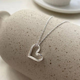 925 Silver Heart Necklace Women's Collarbone Chains