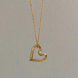 925 Silver Heart Necklace Women's Collarbone Chains
