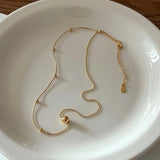 Geometric Snake Bone Ball Necklace Small 925 Sterling Silver