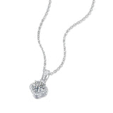 D Moissanite Diamond Gemstone Silver Necklace Pendant