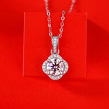 D Moissanite Diamond Gemstone Silver Necklace Pendant