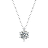1CT D Moissanite Diamond Sterling Silver Necklace Pendant