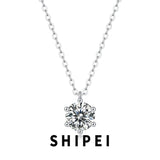 1CT D Moissanite Diamond Sterling Silver Necklace Pendant