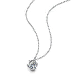 1CT D Moissanite Diamond Sterling Silver Necklace Pendant