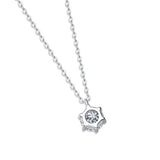 1CT D Moissanite Diamond Sterling Silver Necklace Pendant