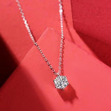 1CT D Moissanite Diamond Sterling Silver Necklace Pendant