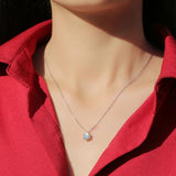1CT D Moissanite Diamond Sterling Silver Necklace Pendant