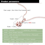 Rose Star Pendant Necklace 925 Sterling Silver Chocker Lady