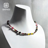 Vintage High Sole Tourmaline/Garnet/Agate Necklace