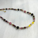 Vintage High Sole Tourmaline/Garnet/Agate Necklace