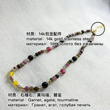 Vintage High Sole Tourmaline/Garnet/Agate Necklace