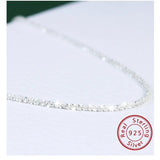 925 Sterling Silver Gypsophila Chain Necklace Platinum Plated