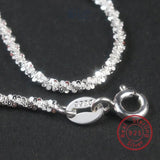 925 Sterling Silver Gypsophila Chain Necklace Platinum Plated