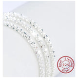 925 Sterling Silver Gypsophila Chain Necklace Platinum Plated