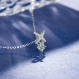925 Silver Cross 1ct Moissanite Pendant Necklace for Women