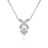 925 Silver Cross 1ct Moissanite Pendant Necklace for Women