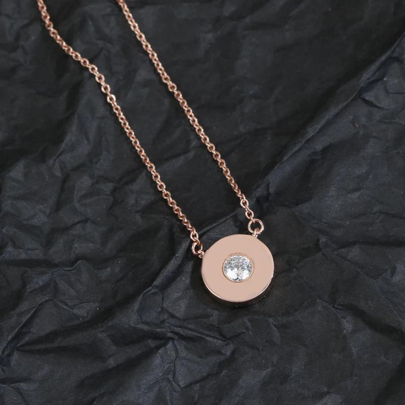 925 Sterling Silver Women Round Necklace Earrings Set