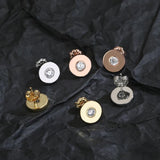 925 Sterling Silver Women Round Necklace Earrings Set