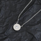 925 Sterling Silver Women Round Necklace Earrings Set