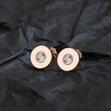 925 Sterling Silver Women Round Necklace Earrings Set