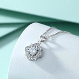 Four-Leaf Clover Flower Necklace S925 Sterling Silver Zircon