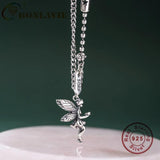 Angel Wings Little Girl Necklace Female Forest Elves S925 Sterling Silver