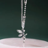 Angel Wings Little Girl Necklace Female Forest Elves S925 Sterling Silver