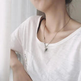 Angel Wings Little Girl Necklace Female Forest Elves S925 Sterling Silver