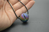 Druzy Agate Round Ball Pendant Necklace 5pcs