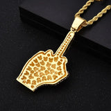 Hip Hop Rhinestone Men Necklace Ice Out Cubic Zircon Finger Animals Pendant