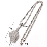 Hip Hop Rhinestone Men Necklace Ice Out Cubic Zircon Finger Animals Pendant