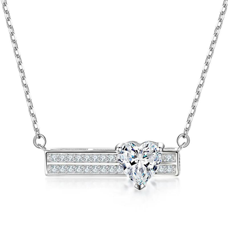 Women's Heart-shaped Zircon Necklace S925 Sterling Silver