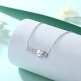 Women's Heart-shaped Zircon Necklace S925 Sterling Silver