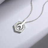 925 Silver Men's Wrench Pendant Necklace
