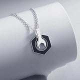 925 Silver Men's Wrench Pendant Necklace