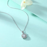S925 Sterling Silver Flower Zircon Birthstone Necklace