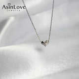 925 Silver Heart Chain Necklace Tiny Love Heart Pendant Fine Jewelry
