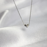 925 Silver Heart Chain Necklace Tiny Love Heart Pendant Fine Jewelry