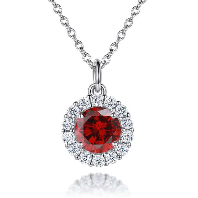 Colorful Twelve Birthday Stone Pendant Necklace Sterling Silver