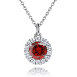Colorful Twelve Birthday Stone Pendant Necklace Sterling Silver