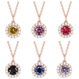 Colorful Twelve Birthday Stone Pendant Necklace Sterling Silver