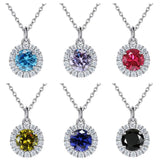 Colorful Twelve Birthday Stone Pendant Necklace Sterling Silver