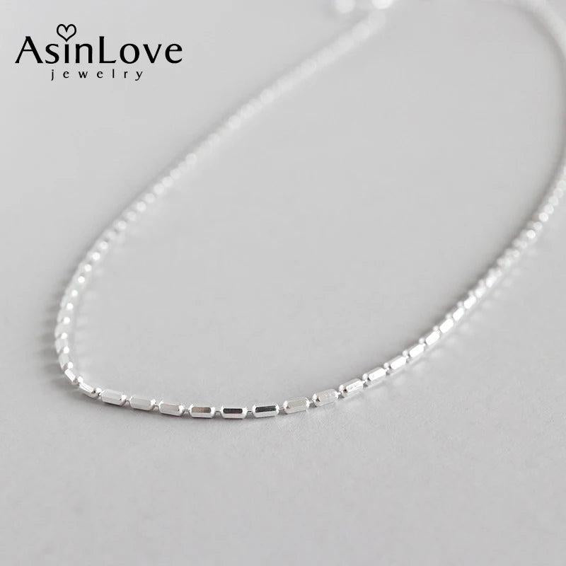 925 Sterling Silver Car Flower Necklace Minimalist Chain for Women