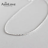 925 Sterling Silver Car Flower Necklace Minimalist Chain for Women
