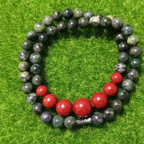 Tibetan Jade Medicine King Stone Bead Chain Necklace
