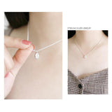 Sterling Silver Oval Coffee Bean Pendant Necklace