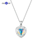 Heart Necklace S925 Sterling Silver Chain Colorful Pendant