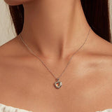 Heart Necklace S925 Sterling Silver Chain Colorful Pendant