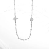 Sterling Silver Zircon Cross Evil Eye Necklace