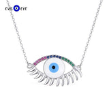925 Silver Evil Eye Pendant Necklace with Zircon - Fine Jewelry